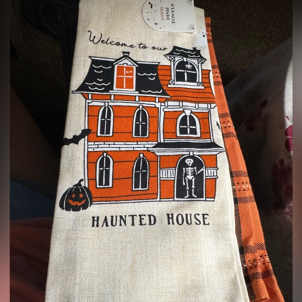 Target Bullseye Halloween kitchen towels